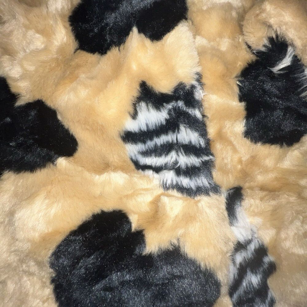 Anthropologie Maeve Faux Fur Coat‎ Sz Large $198 Jacket Brown Black Animal Print - Picture 7 of 16